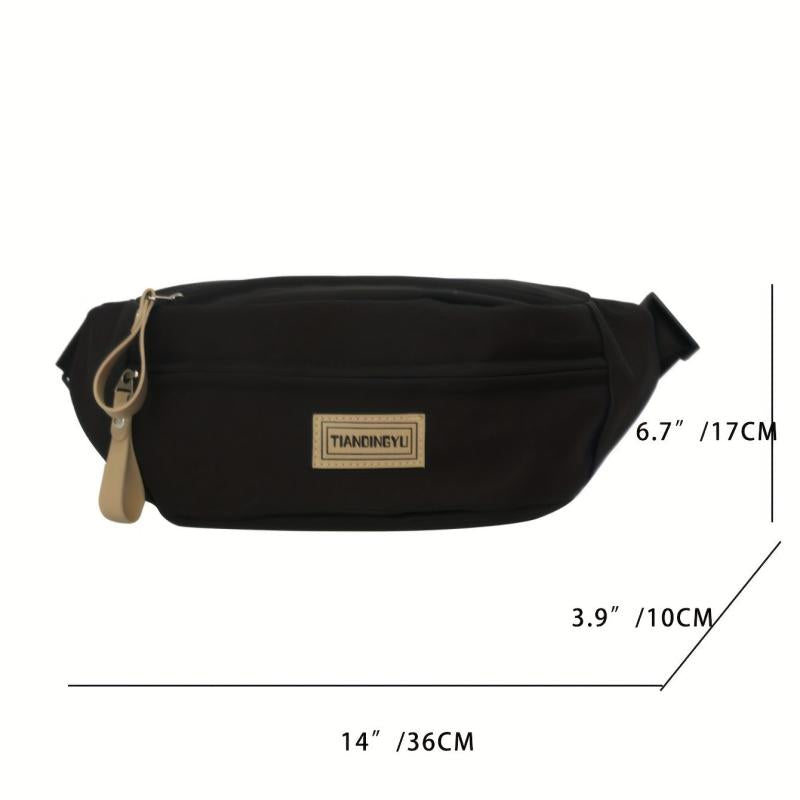 Outdoor Sports Waist Bag with Letter Patch for Travel Hiking Cycling