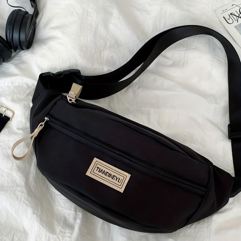Outdoor Sports Waist Bag with Letter Patch for Travel Hiking Cycling