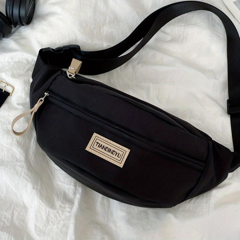 Outdoor Sports Waist Bag with Letter Patch for Travel Hiking Cycling