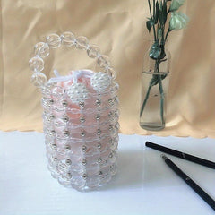Faux Pearl Barrel Bag for Party