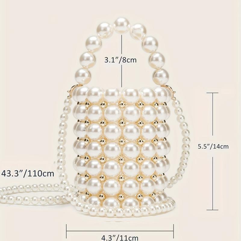 Faux Pearl Barrel Bag for Party