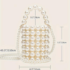 Faux Pearl Barrel Bag for Party
