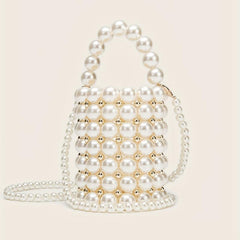 Faux Pearl Barrel Bag for Party