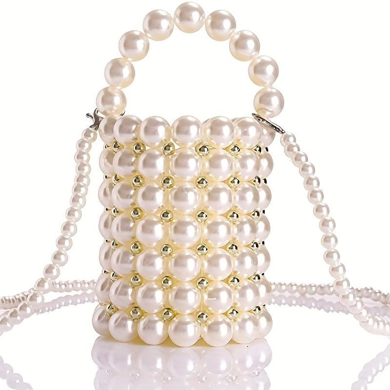 Faux Pearl Barrel Bag for Party