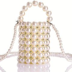 Faux Pearl Barrel Bag for Party