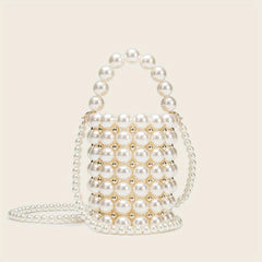 Faux Pearl Barrel Bag for Party