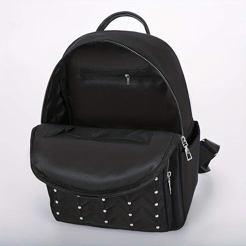 Rivet Decor Solid Casual Backpack For Travel