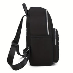 Rivet Decor Solid Casual Backpack For Travel