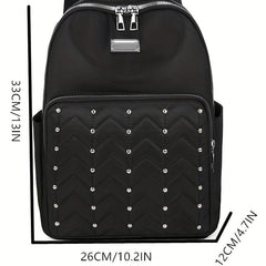 Rivet Decor Solid Casual Backpack For Travel