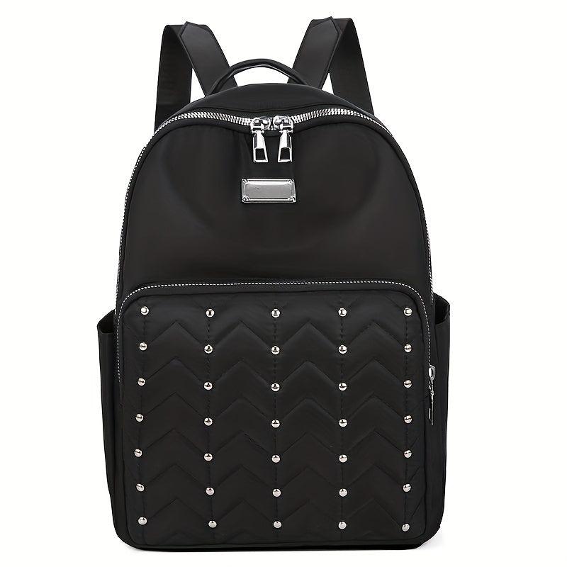Rivet Decor Solid Casual Backpack For Travel