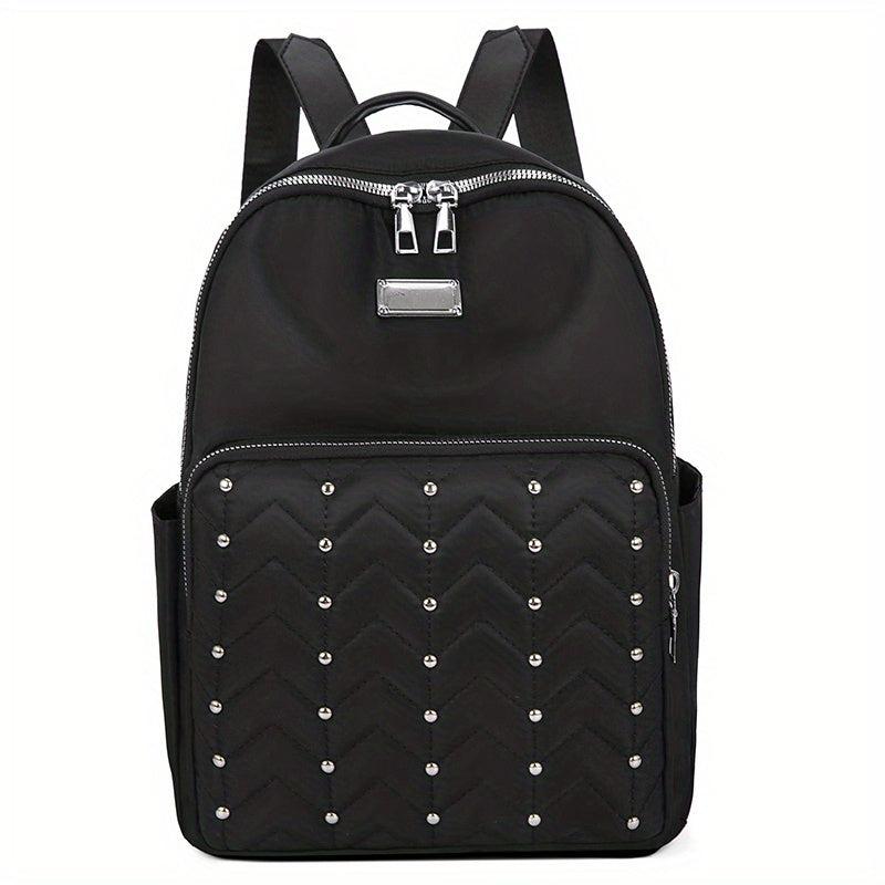 Rivet Decor Solid Casual Backpack For Travel