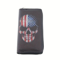 Halloween Skull Zipper Handbag Wallet Clutch Bag
