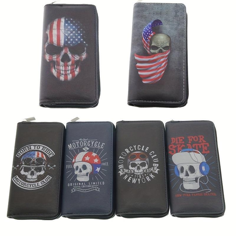 Halloween Skull Zipper Handbag Wallet Clutch Bag