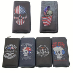 Halloween Skull Zipper Handbag Wallet Clutch Bag