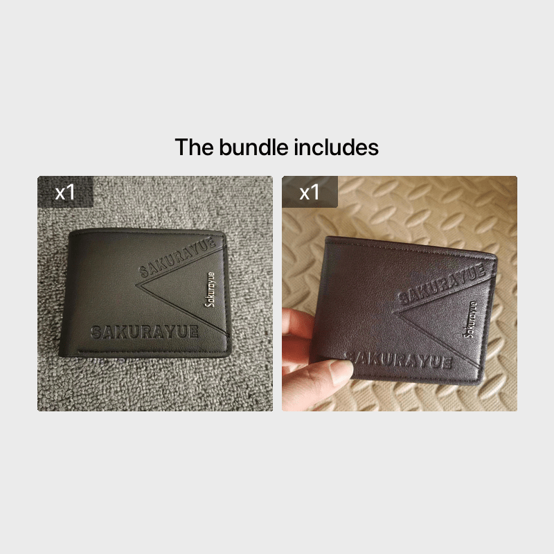 Men's PU Leather Metal Letter Pattern Short Wallet