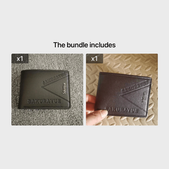 Men's PU Leather Metal Letter Pattern Short Wallet