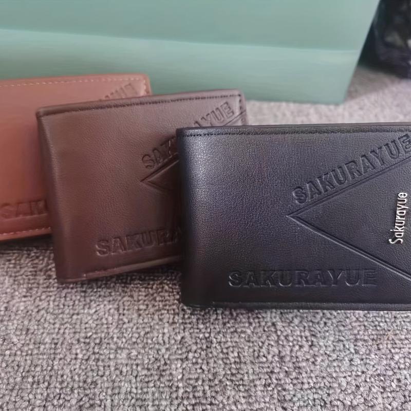 Men's PU Leather Metal Letter Pattern Short Wallet