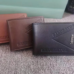Men's PU Leather Metal Letter Pattern Short Wallet