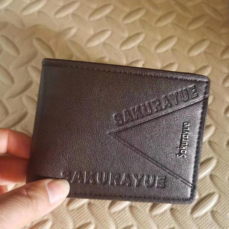 Men's PU Leather Metal Letter Pattern Short Wallet