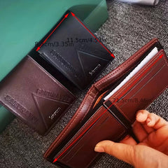 Men's PU Leather Metal Letter Pattern Short Wallet