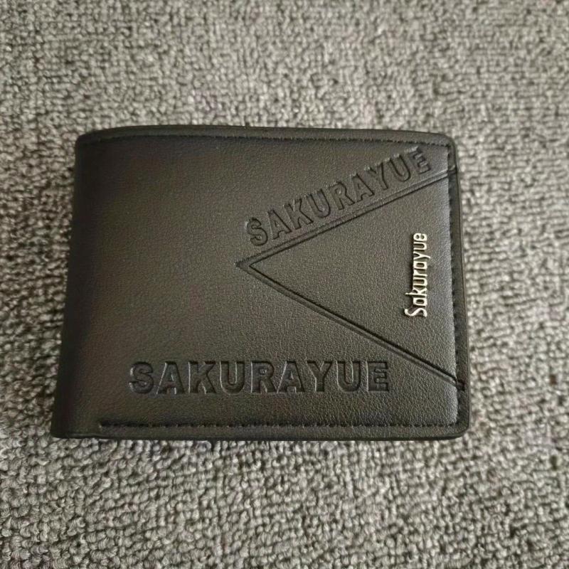 Men's PU Leather Metal Letter Pattern Short Wallet