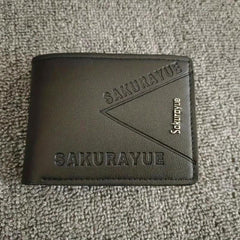 Men's PU Leather Metal Letter Pattern Short Wallet