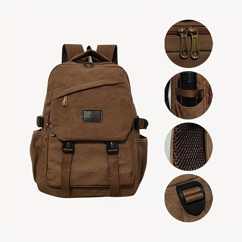 Vintage Canvas Backpack for Men, Fits 39-62cm Laptop