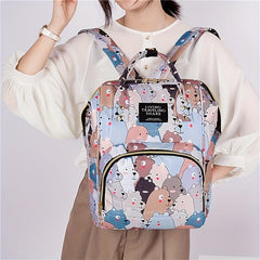Cartoon Pattern Schoolbag Student's Backpack Bear & Bunny Styles