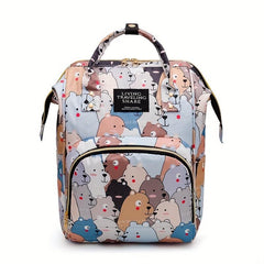 Cartoon Pattern Schoolbag Student's Backpack Bear & Bunny Styles