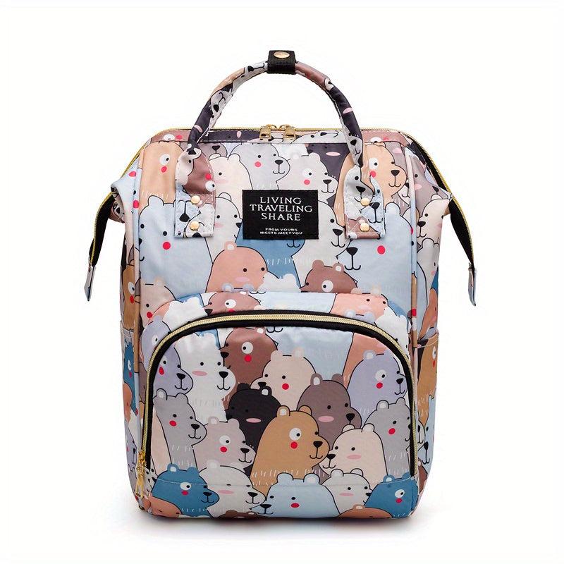 Cartoon Pattern Schoolbag Student's Backpack Bear & Bunny Styles