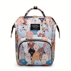 Cartoon Pattern Schoolbag Student's Backpack Bear & Bunny Styles
