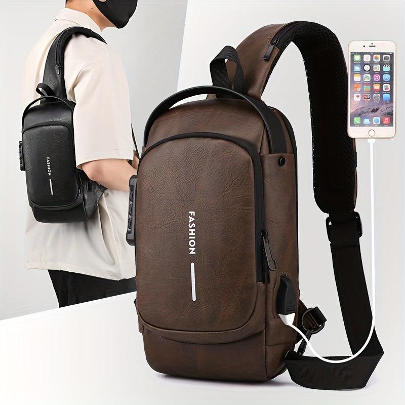 Anti Theft Crossbody Sling Bag With USB Charging Port Waterproof