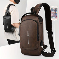 Anti Theft Crossbody Sling Bag With USB Charging Port Waterproof
