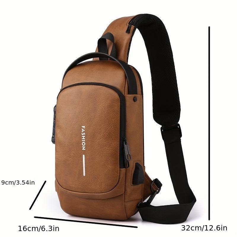 Anti Theft Crossbody Sling Bag With USB Charging Port Waterproof