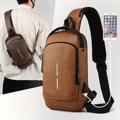 Anti Theft Crossbody Sling Bag With USB Charging Port Waterproof