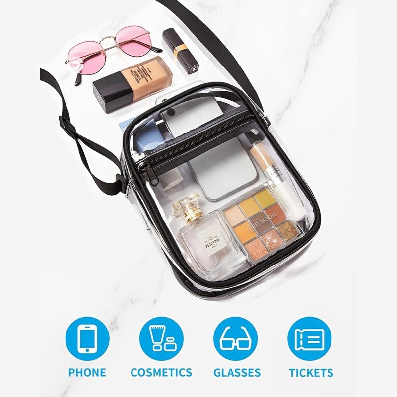 Clear Tote Bag Stadium Approved with Shoulder Strap Zipper Closure