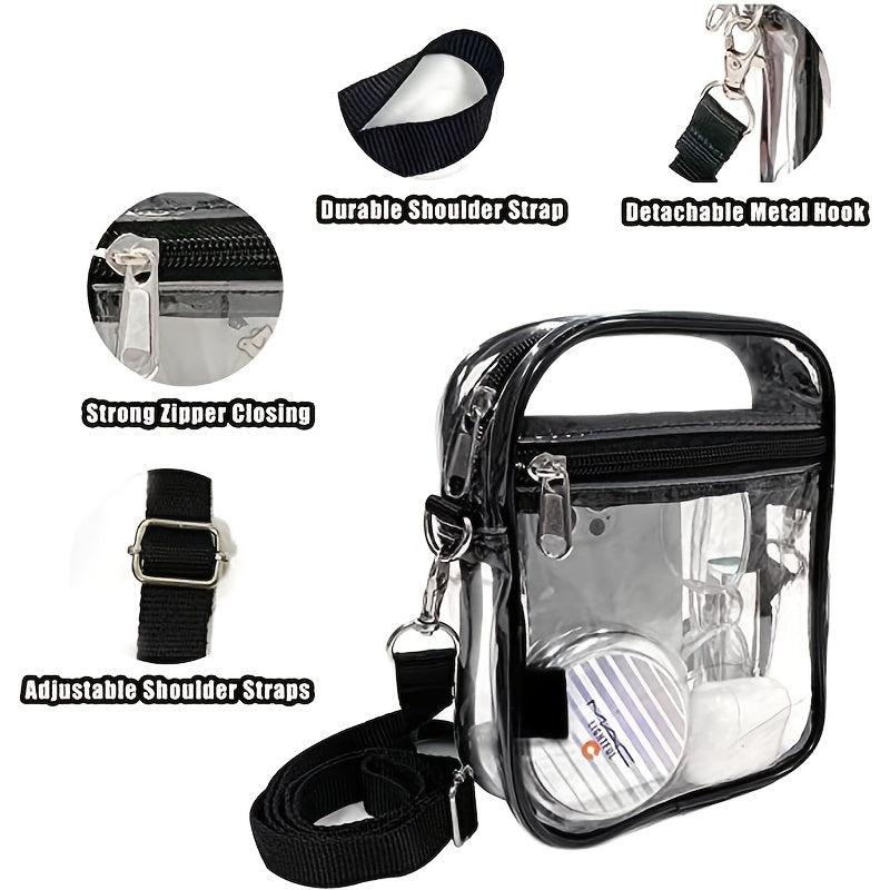 Clear Tote Bag Stadium Approved with Shoulder Strap Zipper Closure