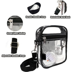 Clear Tote Bag Stadium Approved with Shoulder Strap Zipper Closure