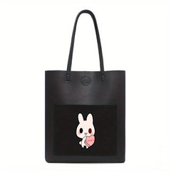 Cartoon Rabbit Print Tote Bag Shoulder Handbag