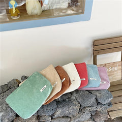 Corduroy Clutch Bag Striped Travel Storage Cosmetic Purse