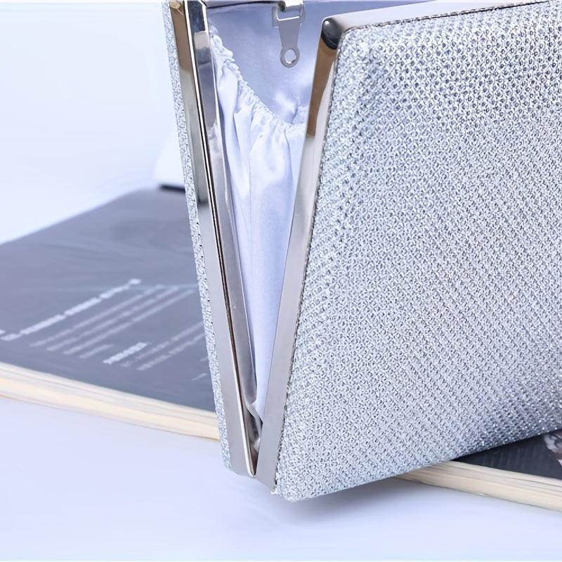 Glitter Evening Bag Chain Clutch Purse for Wedding Prom