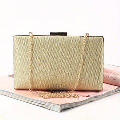 Glitter Evening Bag Chain Clutch Purse for Wedding Prom