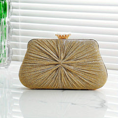 Elegant Rhinestone Glitter Chain Clutch Kiss Lock Purse