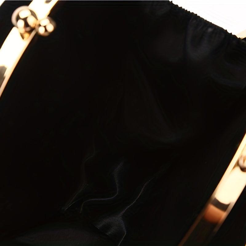 Round Evening Bag Top Ring Clutch Purse For Wedding Party Prom
