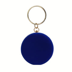 Round Evening Bag Top Ring Clutch Purse For Wedding Party Prom