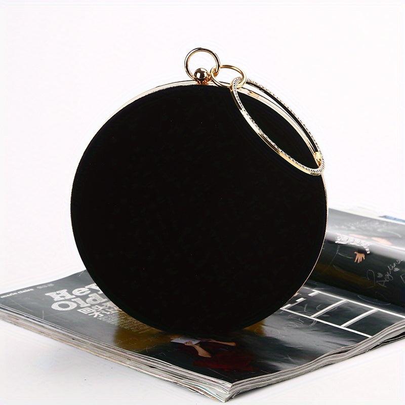 Round Evening Bag Top Ring Clutch Purse For Wedding Party Prom