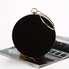 Round Evening Bag Top Ring Clutch Purse For Wedding Party Prom