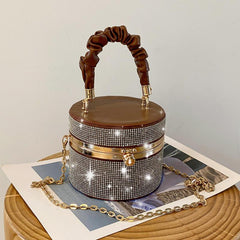 Glitter Rhinestone Evening Box Bag Mini Handbags For Party Wedding
