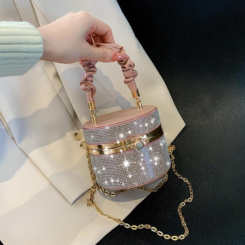 Glitter Rhinestone Evening Box Bag Mini Handbags For Party Wedding