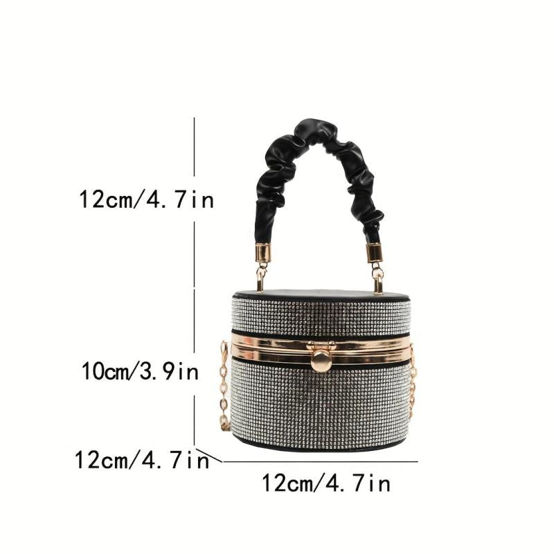 Glitter Rhinestone Evening Box Bag Mini Handbags For Party Wedding
